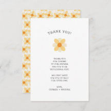 Little Daisy baby shower merci note