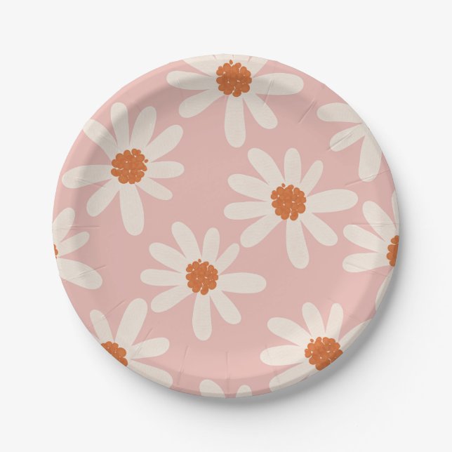 Little Daisy Theme Girl Birthday Pappteller (Vorderseite)
