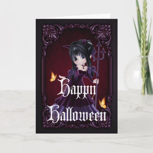 Little Devil 5 Gothic Happy Halloween Card Karte (Vorderseite)