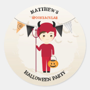 Little Devil Halloween-Party Runder Aufkleber