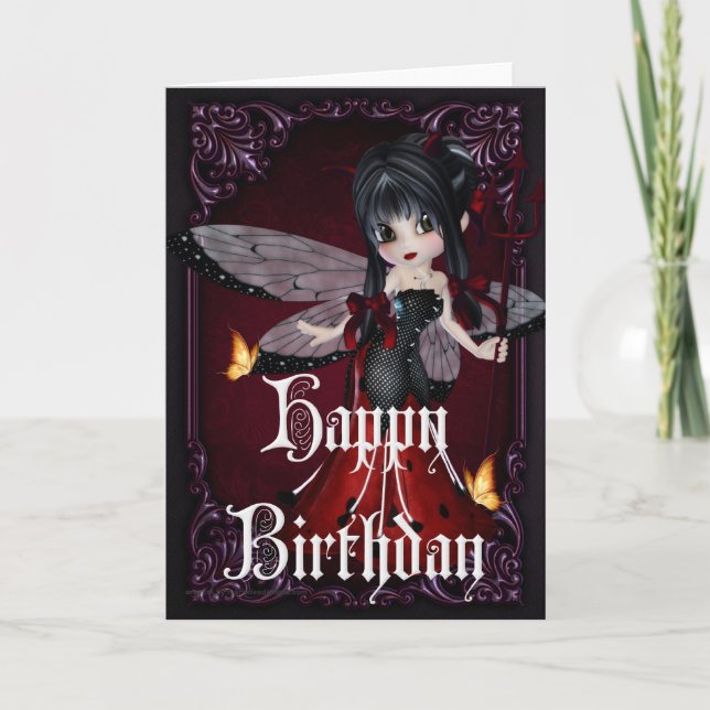 Little Devil Ladybug Design 1b Bonne carte d'anniv (Devant)