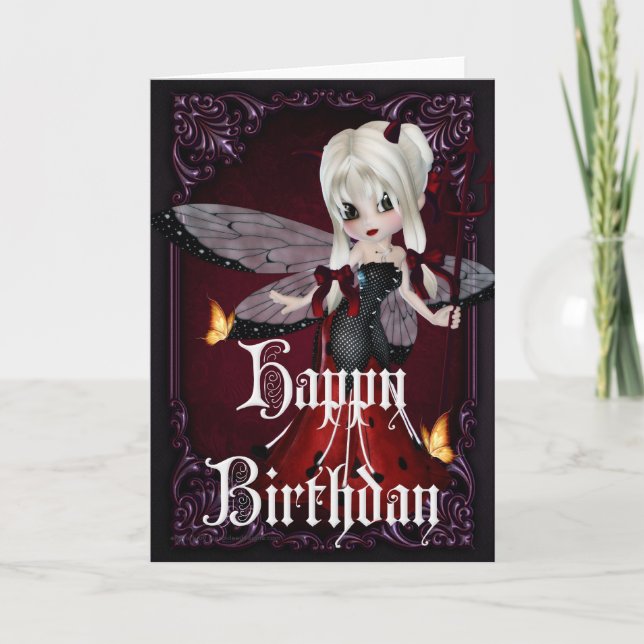 Little Devil Ladybug Design 2b Bonne carte d'anniv (Devant)