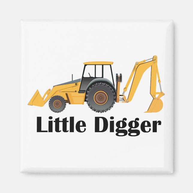Little Digger - 2 Zoll Square Magnet  (Vorne)