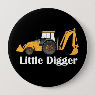 Little Digger - Riesiger, 1,5 mm runder Knopf Button