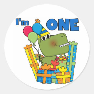 Little Dino 1. Geburtstag T Shirts und Geschenke Runder Aufkleber