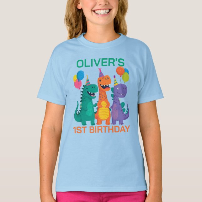 Little Dino 1st Birthday T-Shirt (Vorderseite)