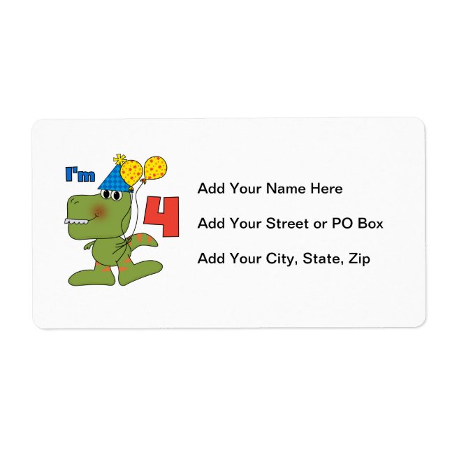 Little Dino 4. Geburtstag Tshirts und Geschenke (Vorne)