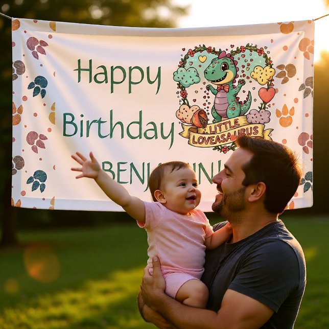 Little Dino Birthday Personalized Banner (Von Creator hochgeladen)