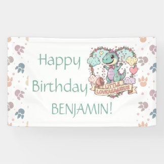 Little Dino Birthday Personalized Banner