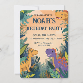 Little Dino Party Invitation Einladung