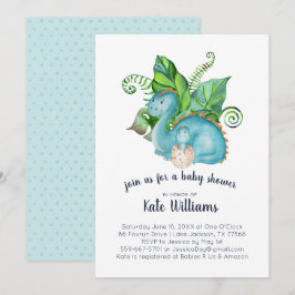 Little Dinosaur Baby Dusche Einladung