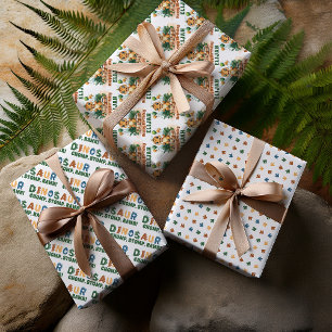 Little Dinosaur Chomp Stomp Rawr Birthday Party Geschenkpapier Set