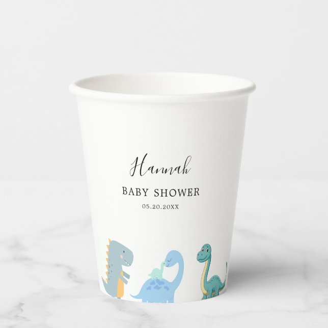Little Dinosaur Cute Baby Shower Pappbecher (Vorderseite)