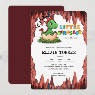 Little Dinosaur Is on the Way Einladung