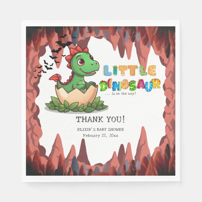 Little Dinosaur Is on the Way Serviette (Vorderseite)