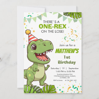 Little Dinosaur Roar Erste Party Einladung