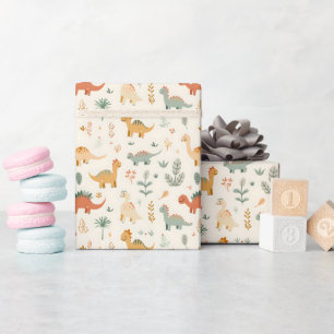Little Dinosaurier Beige neutrale Tones Geschenkpapier