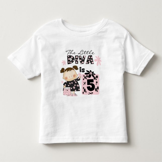 Little Diva 5th Birthday Tshirts et cadeaux (Devant)