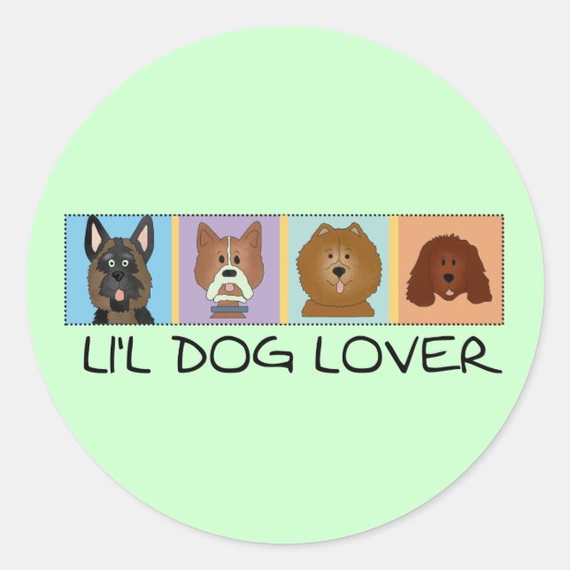 Little Dog Lover Tshirts und Geschenke Runder Aufkleber (Vorderseite)