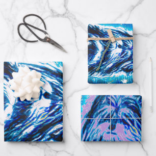 Little Doggy in blau Geschenkpapier Set