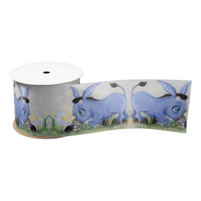 Little Donkey and Daisy - Niedlich Satinband (Spule)