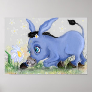 Little Donkey und Daisy Poster malen Ihren Text