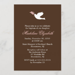 Little Dove Girl Christening and Baptisse Einladung
