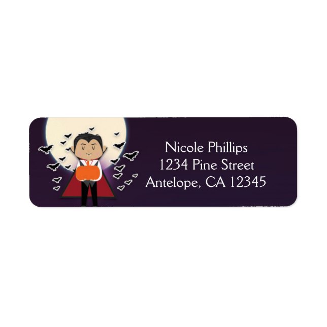 Little Dracula Halloween-Party Address Labels (Vorne)