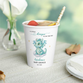 Little Dragon ist auf dem Weg Baby Dusche Pappbecher