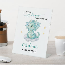 Little Dragon ist auf dem Weg Baby Dusche Sockelschild