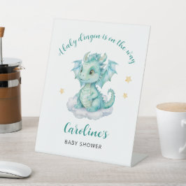Little Dragon ist auf dem Weg Baby Dusche Sockelschild