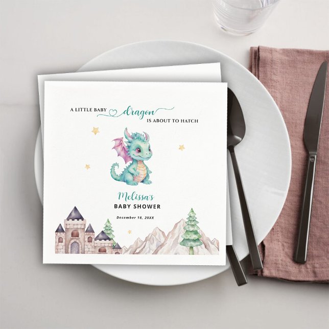 Little Dragon ist dabei, Babydusche zu schlüpfen Serviette (Von Creator hochgeladen)