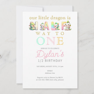 Little Dragon Pink auf halbem Weg zu einem 6 Monat Einladung