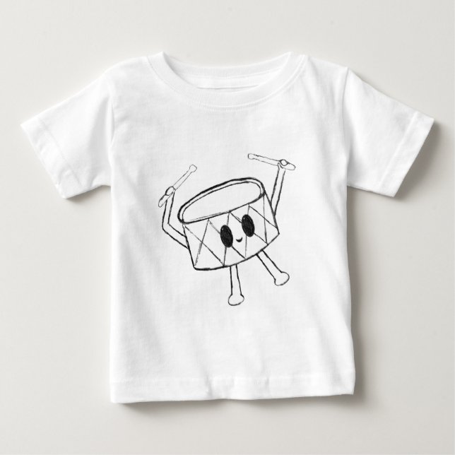 Little Drummer Boy Drum Sketch Baby T-shirt (Vorderseite)