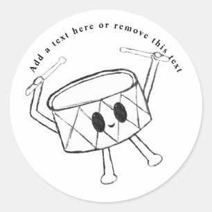 Little Drummer Boy Drum Sketch Runder Aufkleber