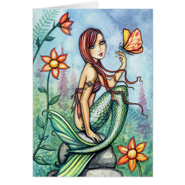 Little Dschungel Mermaid Card von Molly Harrison (Vorne)