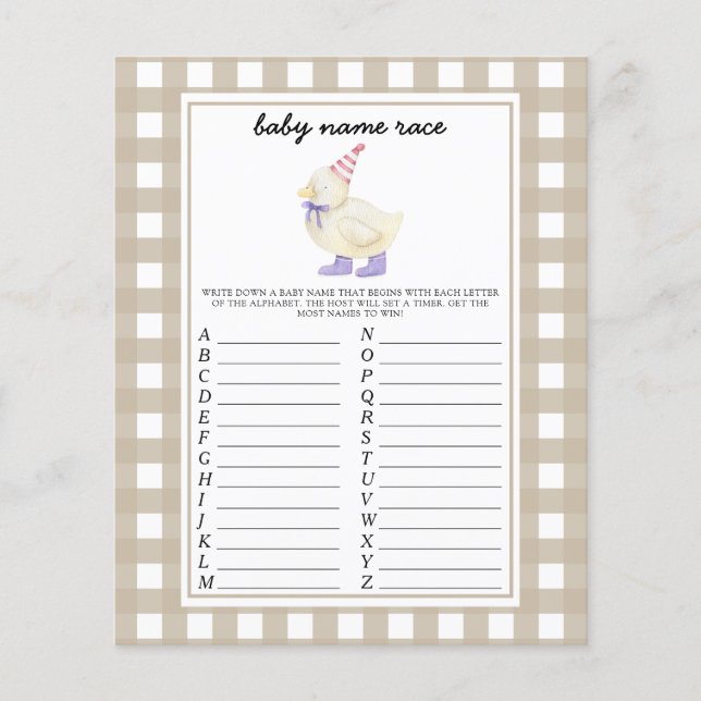 Little Duck - Baby name race game (Vorderseite)