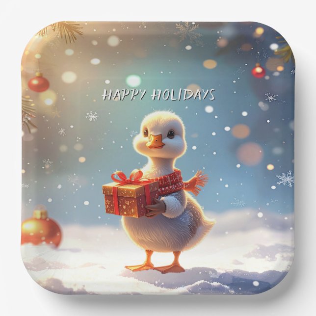Little Duck Holiday Paper Plate Pappteller (Vorderseite)
