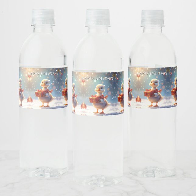 Little Duck Holiday Water Bottle Label (Flaschen)