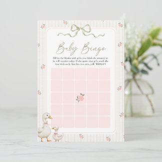 Little Duckling Baby Shower Geschenk Bingo Spiel Mitteilungskarte