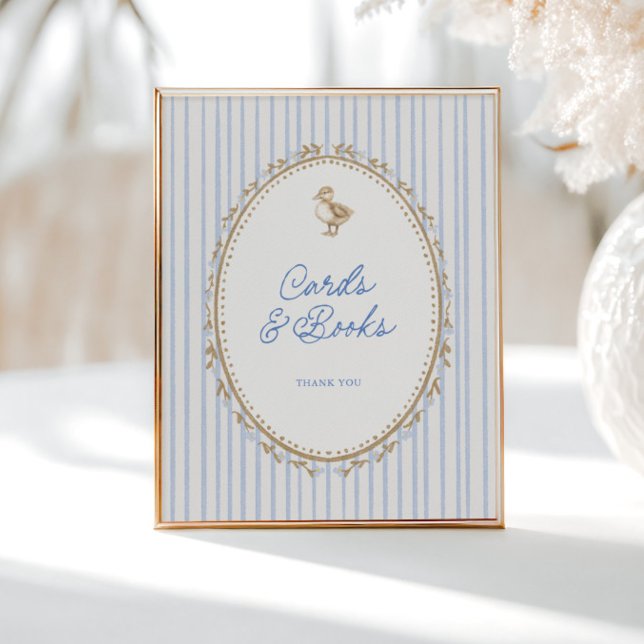 Little Duckling Cottage Blue Cards and Books Poster (Von Creator hochgeladen)