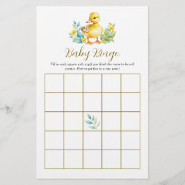 Little Duckling Duck Baby Shower Bingo Game