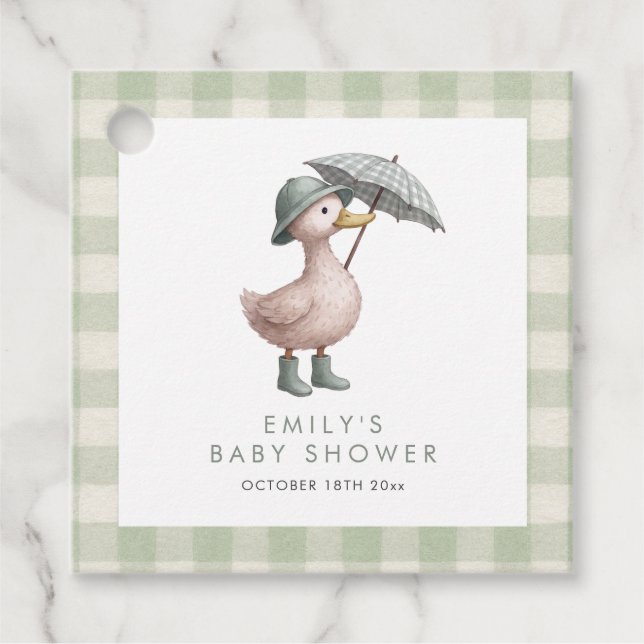 Little Duckling Gender Neutral Baby Shower Geschenkanhänger (Vorderseite)