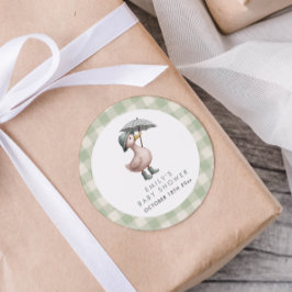 Little Duckling Gender Neutral Baby Shower Runder Aufkleber