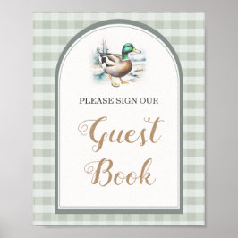 Little Duckling Gingham Baby Shower Gästebuch