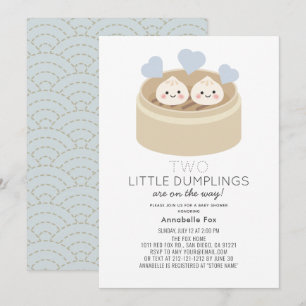 Little Dumpling Boy Twins Baby Shower Einladung