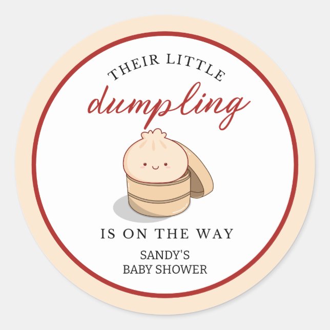 Little Dumpling Gender Neutral Kawaii Babydusche Runder Aufkleber (Vorderseite)