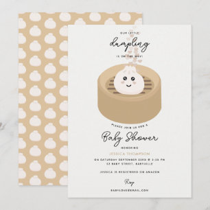 Little Dumpling Hearts Gender Neutral Baby Dusche Einladung