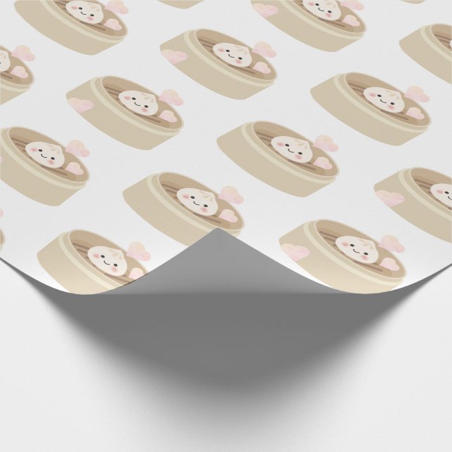 Little Dumpling White Wrapping Paper Geschenkpapier (Ecke)
