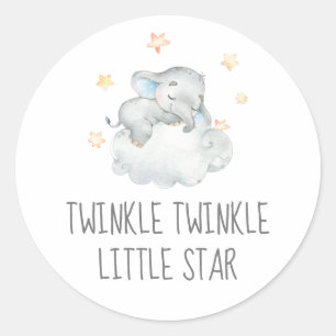 Little Elephant Boy Twinkle Twinkle Little Star Runder Aufkleber